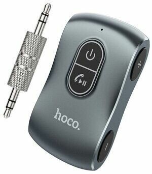 Ресивер HOCO, Tourxiang, E73, пластик, Bluetooth, AUX, TF, микрофон, цвет: серый