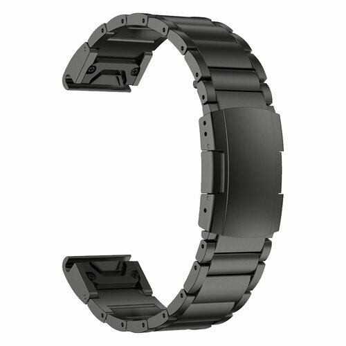 Титановый ремешок для часов Garmin 26 мм. Титановый черный
