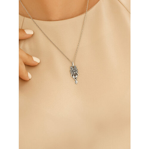 Подвеска Самородок, серебро, 925 проба, оксидирование, чернение