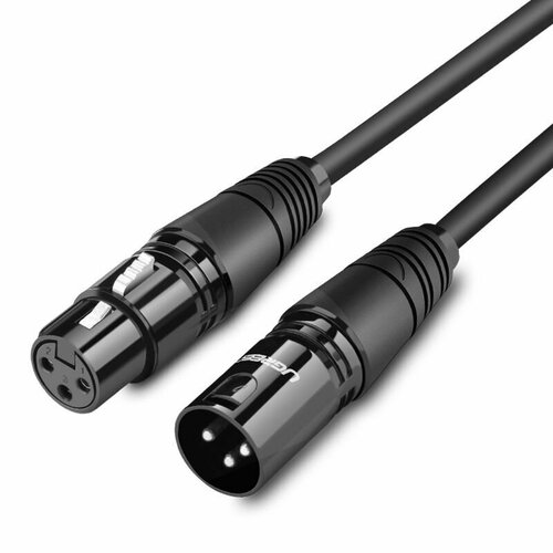 Кабель UGREEN AV130 (20712) Cannon Male to Female Microphone Extension Audio Cable 5m - Black кабель ugreen av118 10595 3 5mm male to 3 5mm female extension cable 3м черный