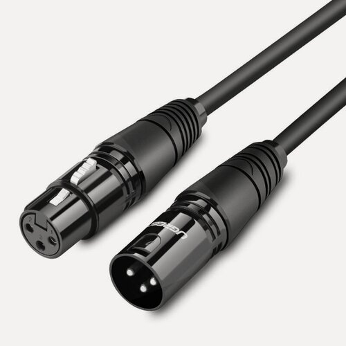 Изображение товара Кабель UGREEN AV130 (20712) Cannon Male to Female Microphone Extension Audio Cable 5m - Black