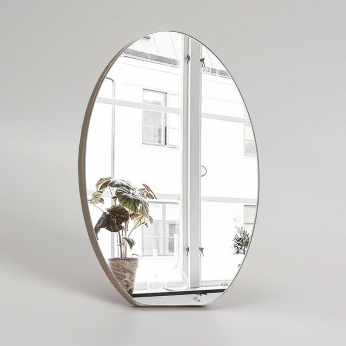 Зеркало складное-подвесное, зеркальная поверхность 21 × 15, цвет коричневый - фотография № 1