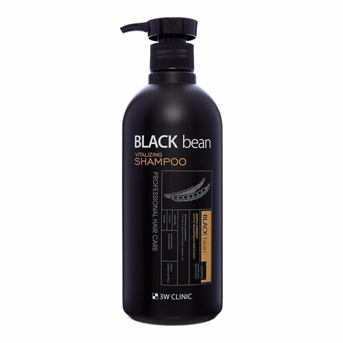 Шампунь для волос восстанавливающий с экстрактом чёрной фасоли 3W CLINIC BLACK BEAN VITALIZING SHAMPOO 500 мл