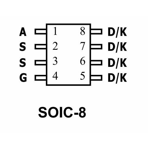 Микросхема AO4705 P-Channel MOSFET 30V 10A SOP8 микросхема fds4410 n channel mosfet 30v 10a so8