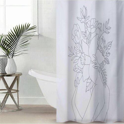 Штора для ванны Объятия с люверсами 180х180 см полиэстер 1402₽