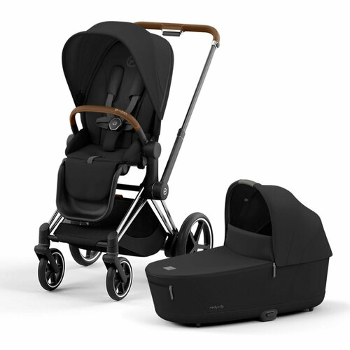 Коляска 2в1 Cybex e-Priam IV, цвет Sepia Black / Chrome Brown