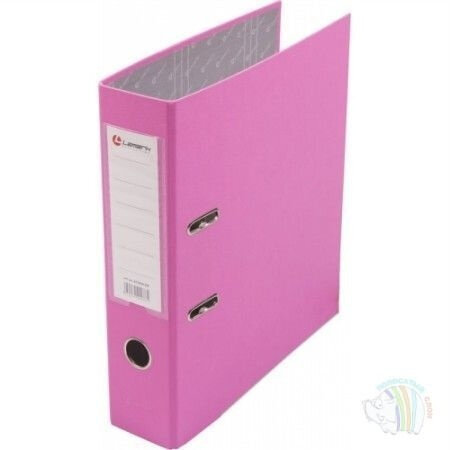 Регистратор PP 80 мм (Lamark) розовый, метал. окантовка/карман, собранный AF0600-PN1
