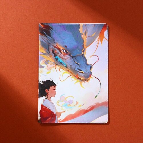 фото Обложка для паспорта «девушка и дракон» 10038497, белый, голубой ma.brand