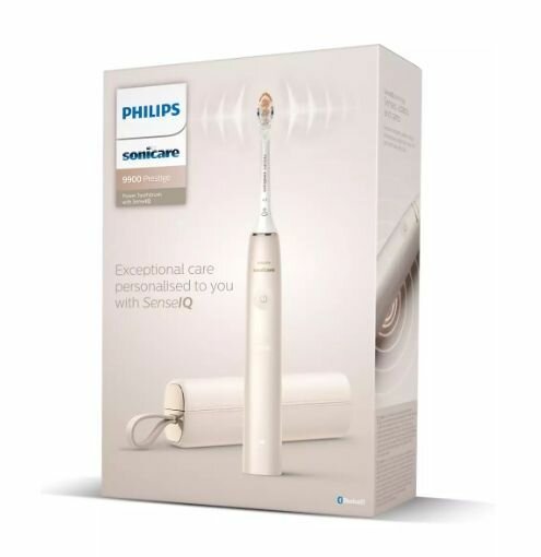 Электрическая звуковая зубная щетка Philips Sonicare DiamondClean Prestige 9900 HX9992/11, желтое золото - фотография № 9