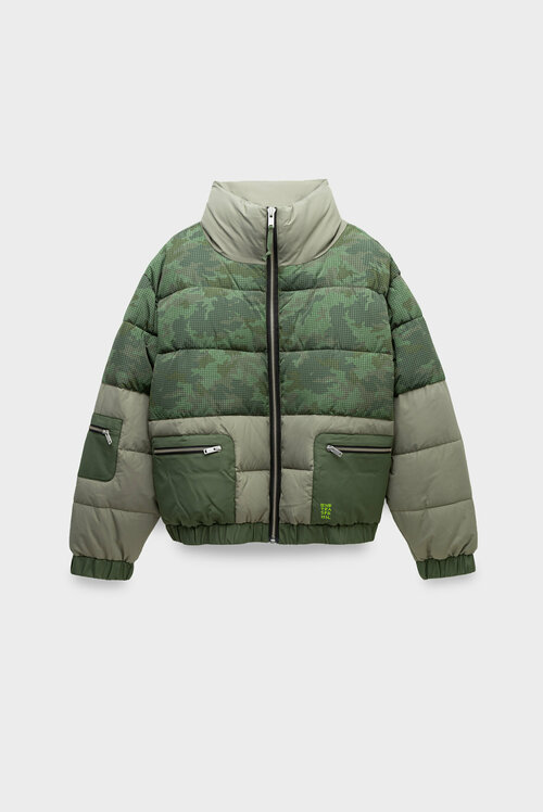 куртка  демисезонная, силуэт свободный, карманы, размер 44, зеленый