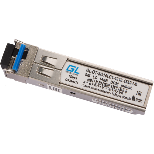 модуль sfp opticin sfp 1 25g bidi1490 1310 20 di wdm 1 25gbps tx rx 1490 1310nm 20km ddm indust Трансивер GIGALINK (GL-OT-SG14LC1-1310-1550-I-D)