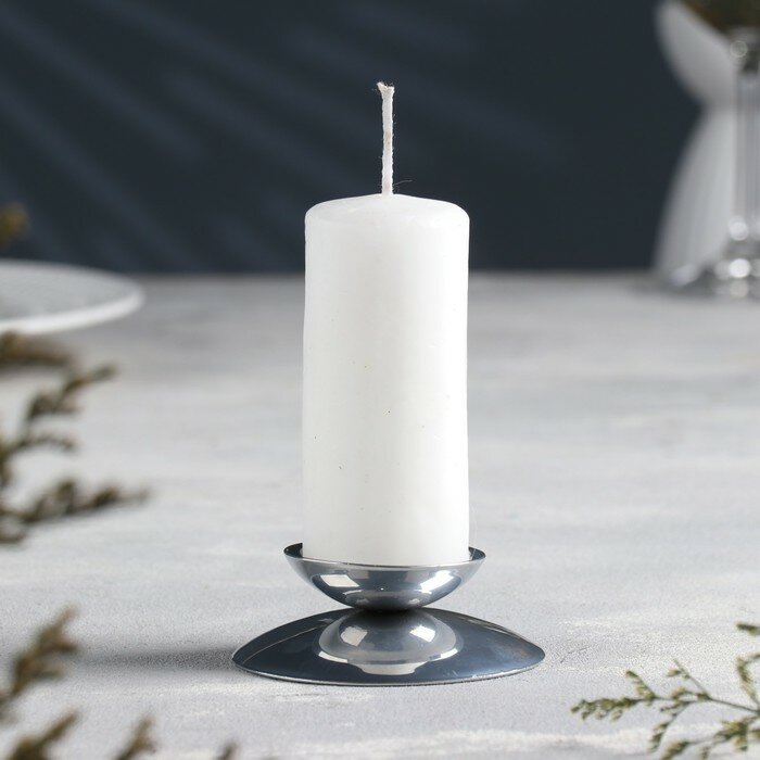 Подсвечник металл на 1 свечу Гадальный Н, 3х7,3 см, серый - фотография № 6