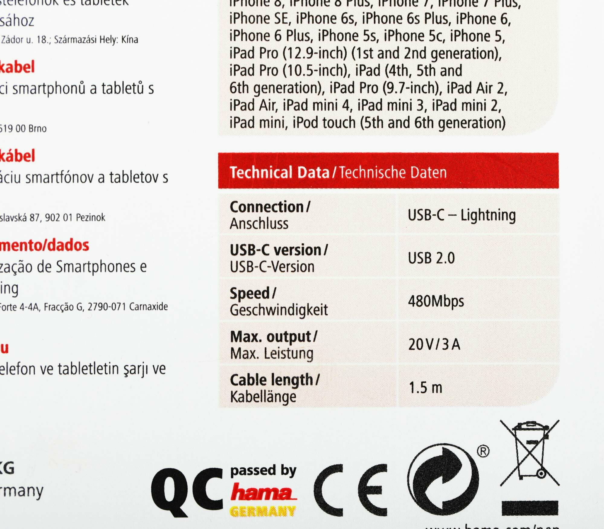 Кабель HAMA Lightning, USB Type-C (m), 1.5м, MFI, синий [00183311] - фото №5