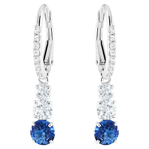 Серьги с подвесками SWAROVSKI кристаллы Swarovski размер 30 мм серебристыйсиний 5249₽