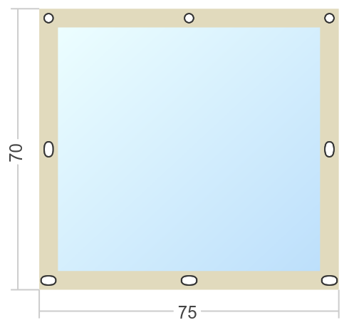 Мягкое окно Софтокна 75х70 см, Прозрачная пленка 0,7мм, Французский замок, Бежевая окантовка, Комплект для установки - фотография № 3