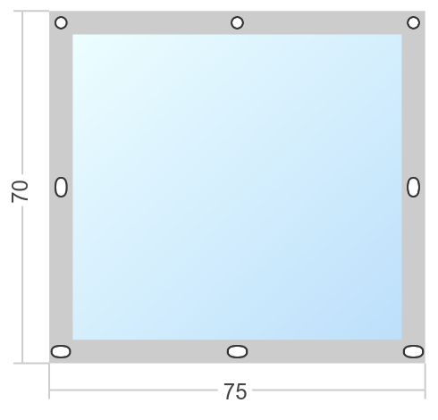Мягкое окно Софтокна 75х70 см, Прозрачная пленка 0,7мм, Французский замок, Серая окантовка, Комплект для установки - фотография № 3
