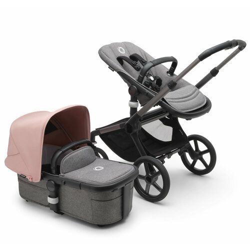 фото Коляска 2 в 1 bugaboo fox 5 graphite/grey melange/morning pink