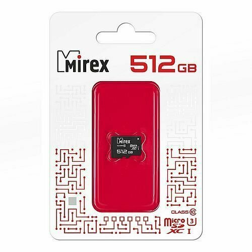 Карта памяти 512GB Mirex MicroSDXC Class 10 UHS-I, U3 + SD адаптер - фото №4