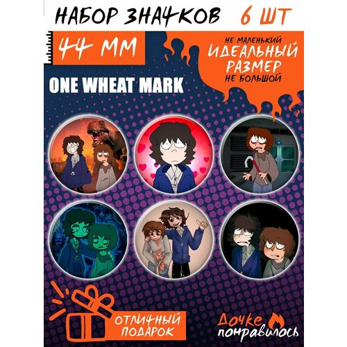 фото Значки на рюкзак one wheat mark комикс дочке понравилось