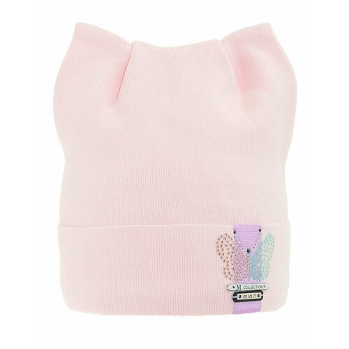 шапка для девочки арктика цвет белый бледно розовый размер 52 Шапка mialt, размер 52-54, розовый