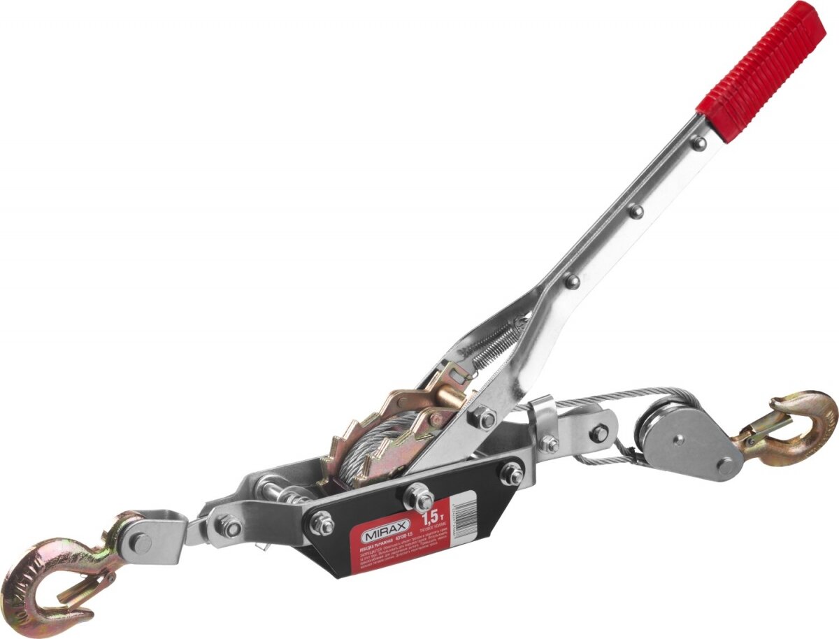 Лебедка ручная рычажная MIRAX тросовая 15т 18м арт.43130-1.5