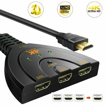 HDMI свитчер 3 на 1 c поддержкой 4К-2К пассивный