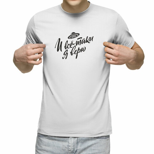 Футболка Us Basic, размер M, белый мужская футболка нло над марсом xl белый