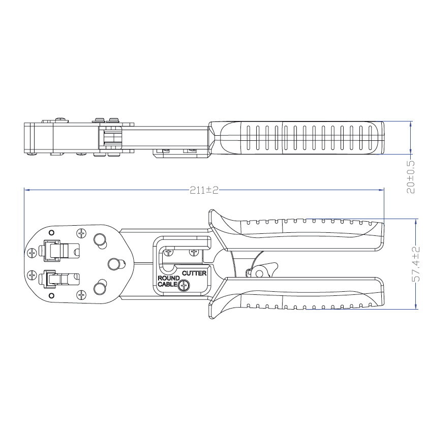 Клещи обжимные Hyperline HL-3H00010 серии PLEZ кримпер для разъемов RJ45