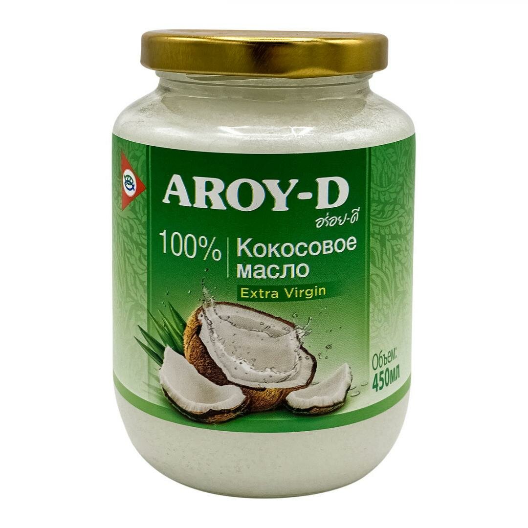 Масло кокосовое Aroy-D 100% extra virgin, 0.45 л