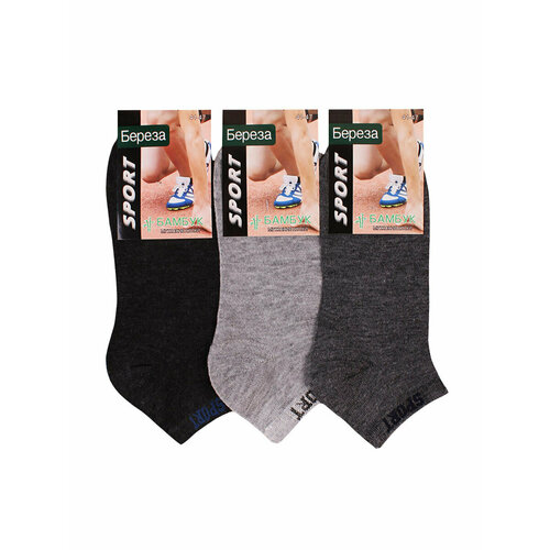 фото Мужские носки береза, 12 пар, укороченные, быстросохнущие, воздухопроницаемые, размер 41-47, мультиколор