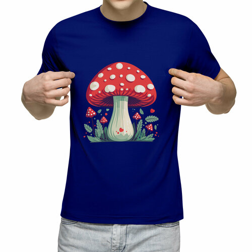 Футболка Us Basic, размер S, синий мужская футболка грибы грибной мухоморы l серый меланж