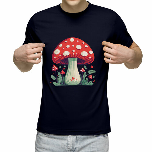 Футболка Us Basic, размер M, синий мужская футболка грибы грибной мухоморы s белый