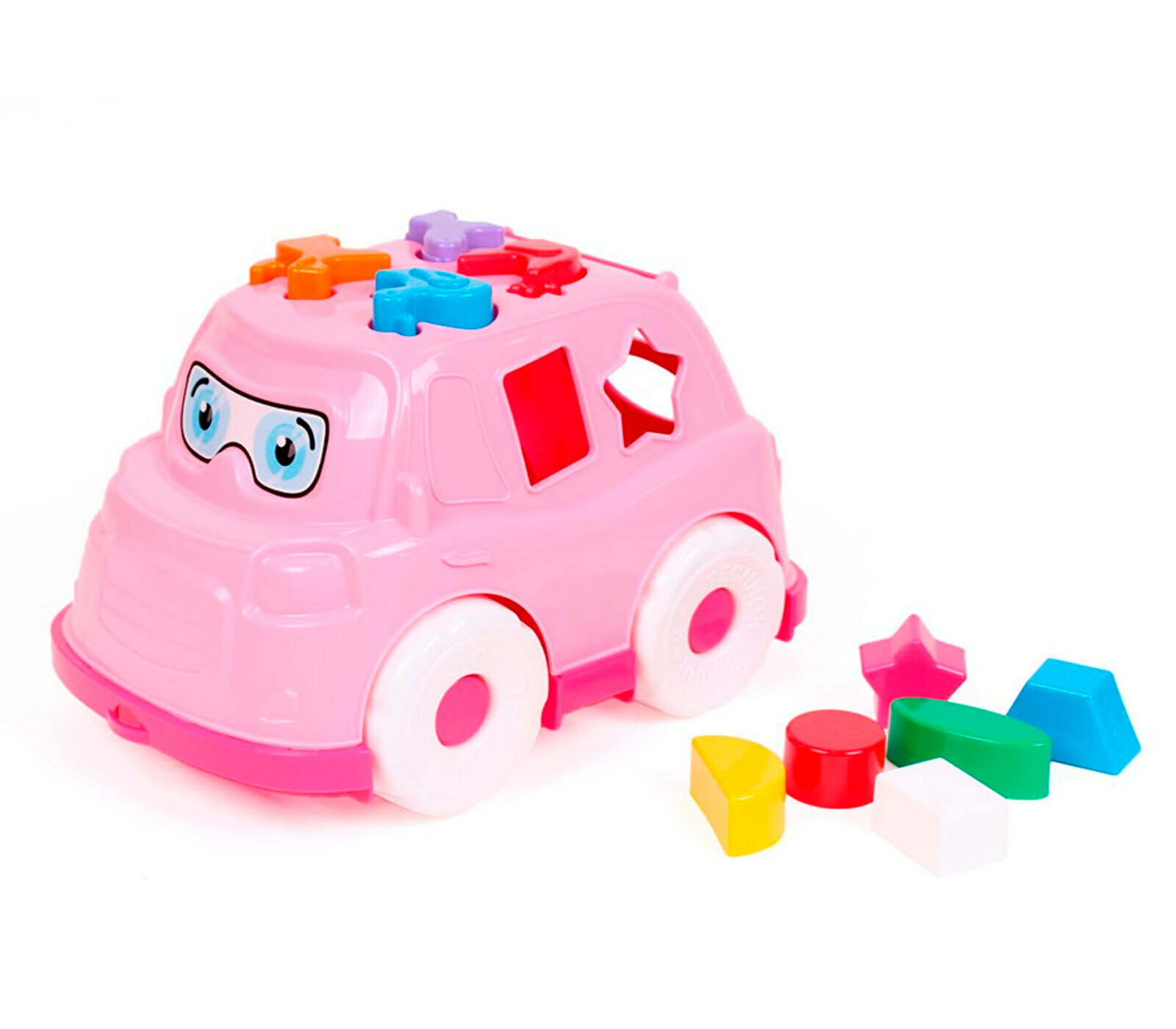 Машинка каталка с фигурками технок / для песочницы / игрушка сортер для детей