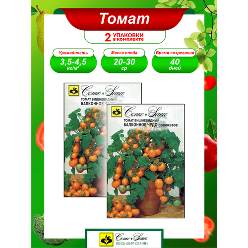 Семена Томат Балконное Чудо оранжевое раннеспелые 0,05г х2уп семена томат балконное чудо оранжевое раннеспелые 0 05 гр