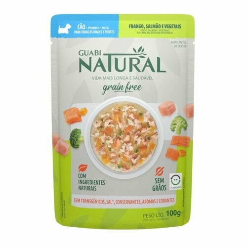 Guabi Natural Корм беззерновой для собак Dog Grain Free, курица, лосось и овощи, 100 гр.