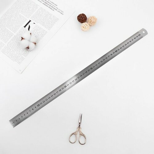 Линейка металлическая пружинистая 50 см толщина 08 мм 354₽