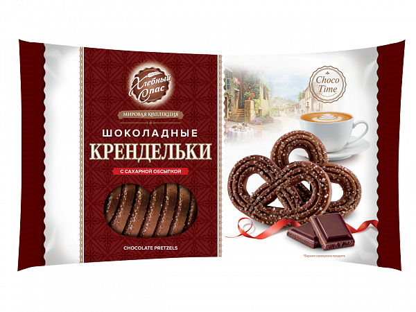 Печенье Хлебный Спас Крендельки шоколадные с сахарной обсыпкой, 320 гр - фотография № 2