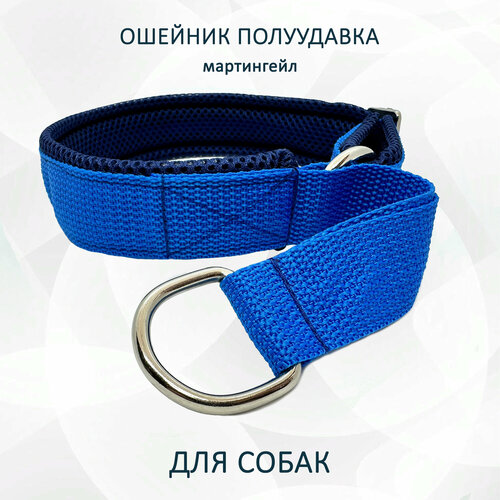 Ошейник totemica для собак полуудавка "Синий" с регулировкой размера. S