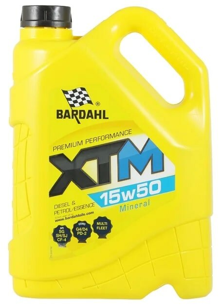 Минеральное моторное масло Bardahl XTM 15W50, 5 л