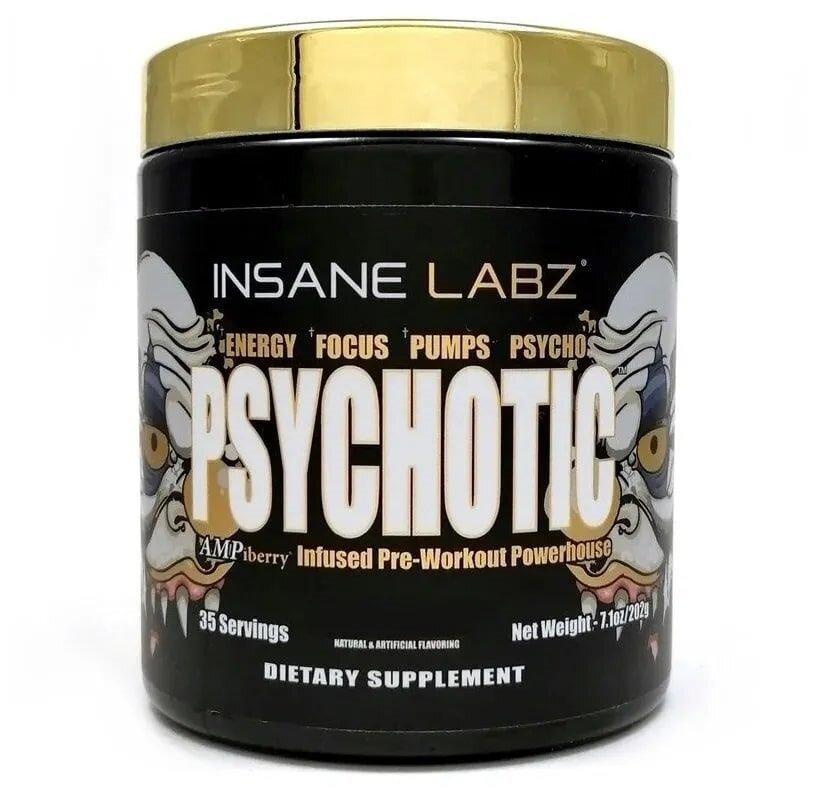 Предтренировочный комплекс Insane Labz Psychotic Gold 202 г, Watermelon - Для эффективной тренировки, максимальной энергии и концентрации внимания