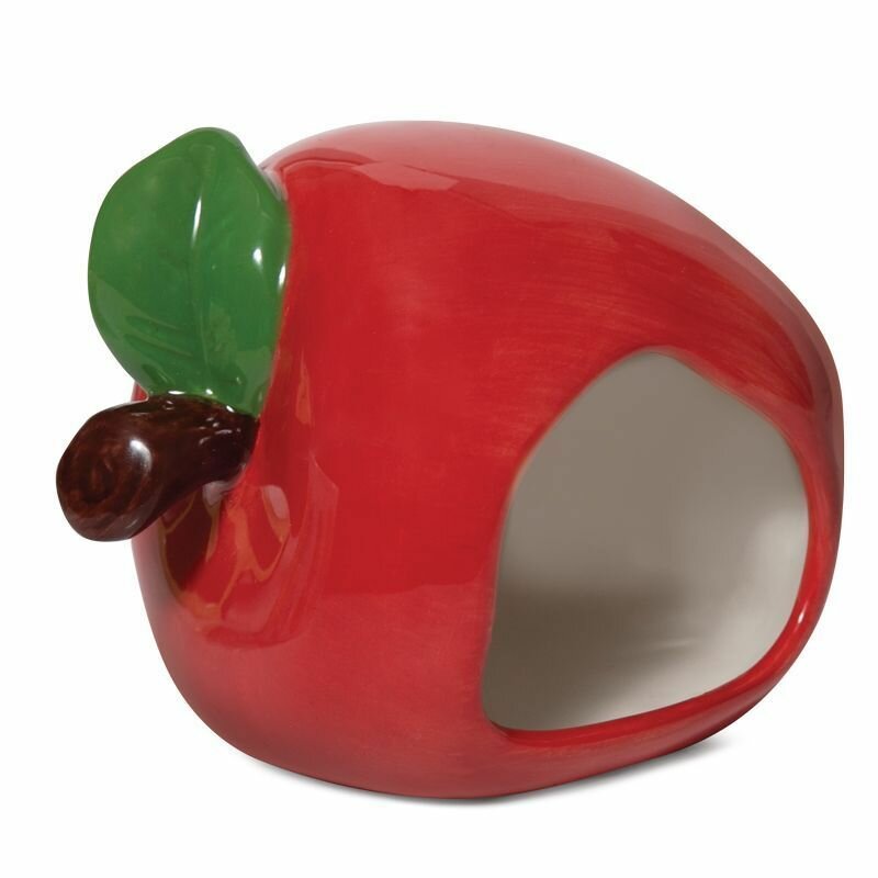 HOMEPET Домик для мелких грызунов яблоко керамический 9 см х 8,5 см х 8,5 см