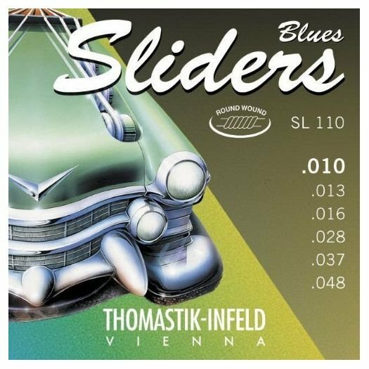 SL110 Blues Sliders Комплект струн для электрогитары, Med.Light, сталь/никель, шелк, 10-48, Thomastik