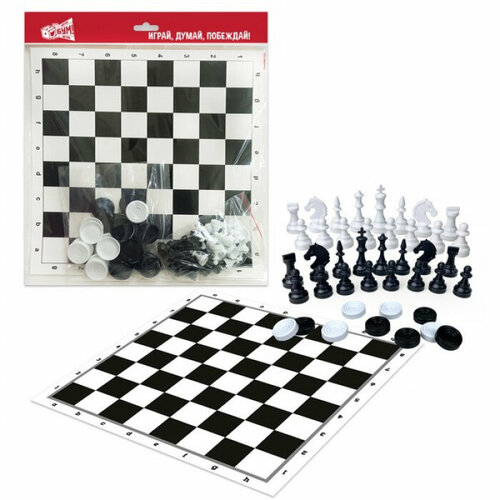 шашки в пакете в ассортименте Шашки+шахматы в пакете «Бум Цена» Цена Бум 07154/РС