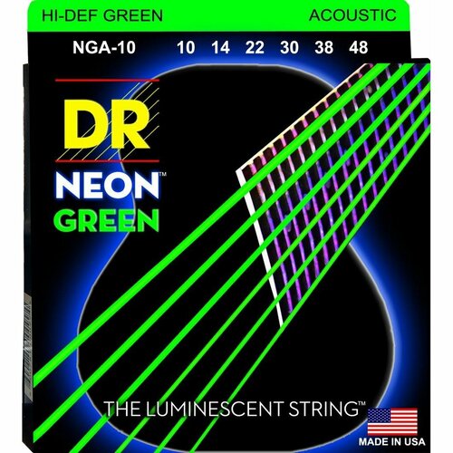 DR NGA-10 HI-DEF NEON Струны для акустической гитары струны для акустической гитары dr string nga 10