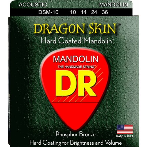 DR DSM-10 DRAGON SKIN Струны для мандолины dr md 10 rare™ струны для мандолины 10 36