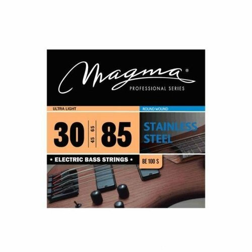 Magma Strings BE100S Струны для бас-гитары 30-85 magma strings be240s струны для бас гитары 65 135 серия stainless steel калибр 65 85 105 135 обмотка круглая нержавеющая сталь натяжение ne