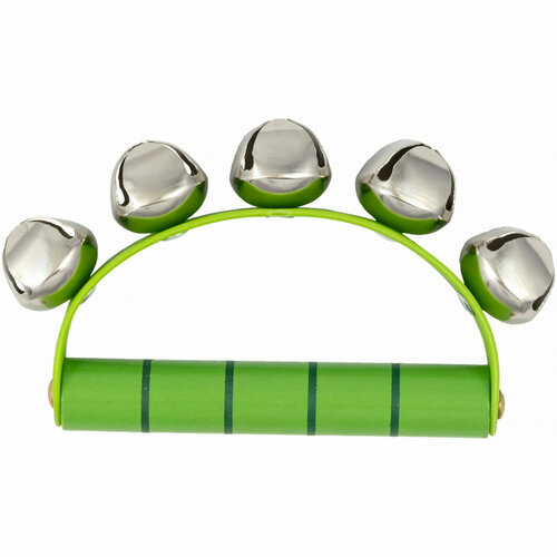 BEE DF501A GREEN Бубенцы ручные деревянные, 5 бубенцов, цвет зеленый