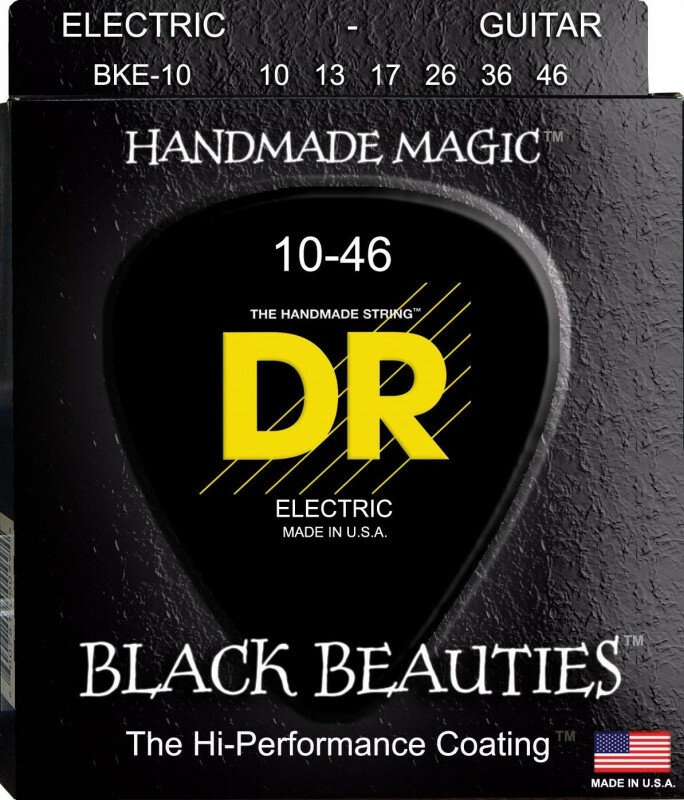 DR BKE-10 серия Black Beauties для электрогитары, черные, Medium (10-46)