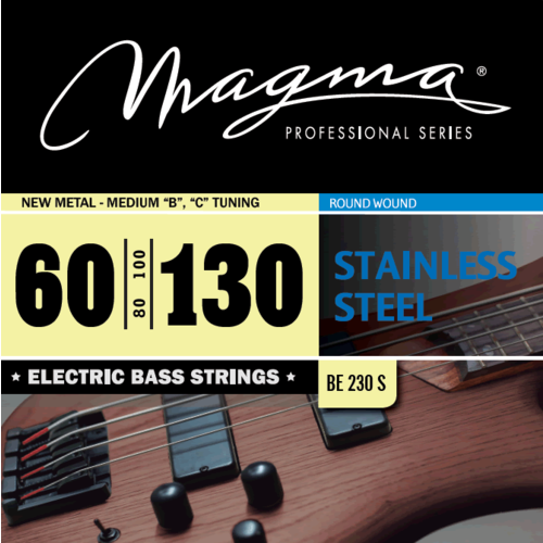 magma strings be230s струны для бас гитары 60 130 серия stainless steel калибр 60 80 100 130 обмотка круглая нержавеющая сталь натяжение ne Magma Strings BE230S - Струны для бас-гитары 60-130, Серия: Stainless Steel, Калибр: 60-80-100-130, Обмотка: круглая, нержавеющая сталь, Натяжение: Ne