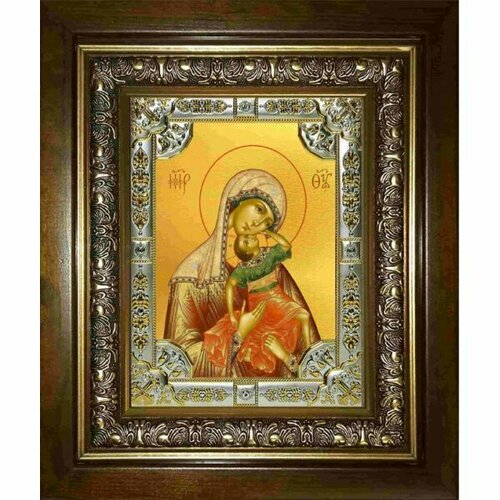 Икона Богородица Акидимская, 18x24 см, со стразами, в деревянном киоте, арт вк-2879 икона богородица ватопедская 18x24 см со стразами в деревянном киоте арт вк 2904